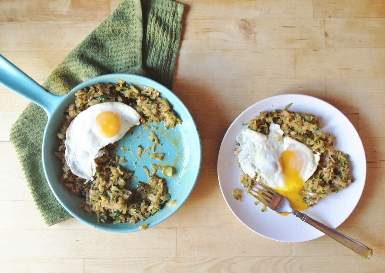 Zucchini + Onion Hash with Farm Fresh Eggies