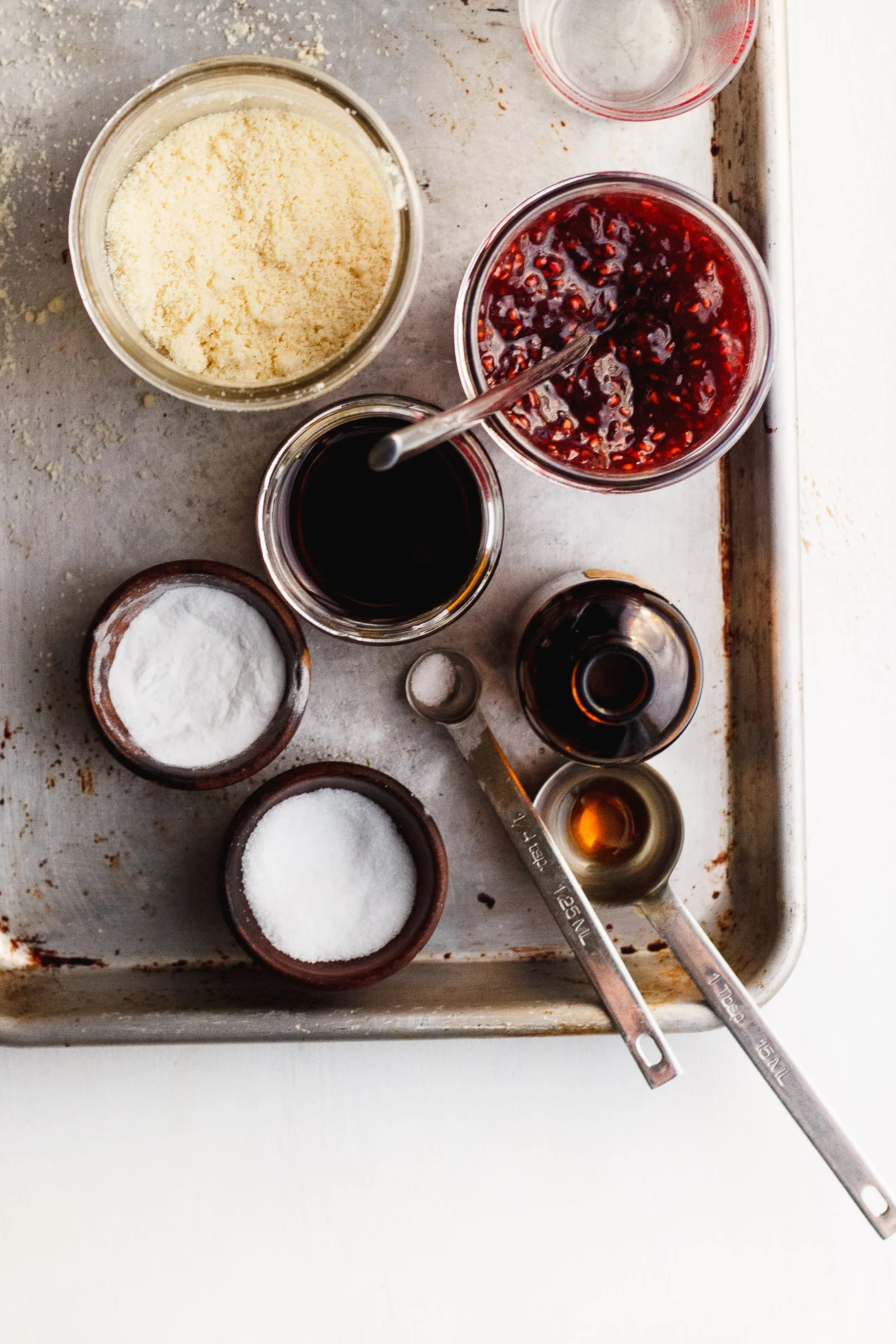 thumbprint cookie preparation on a tray