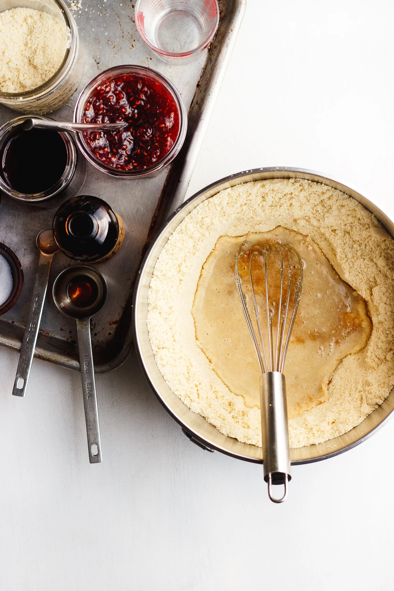 ingredients for raspberry thumbprint cookies