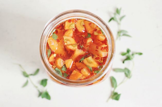 Spicy Lacto-Fermented Carrots | @withfoodandlove