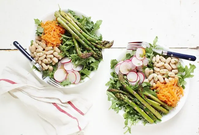 Spring Harvest Bowl with a Dill Shallot Vinaigrette | @withfoodandlove