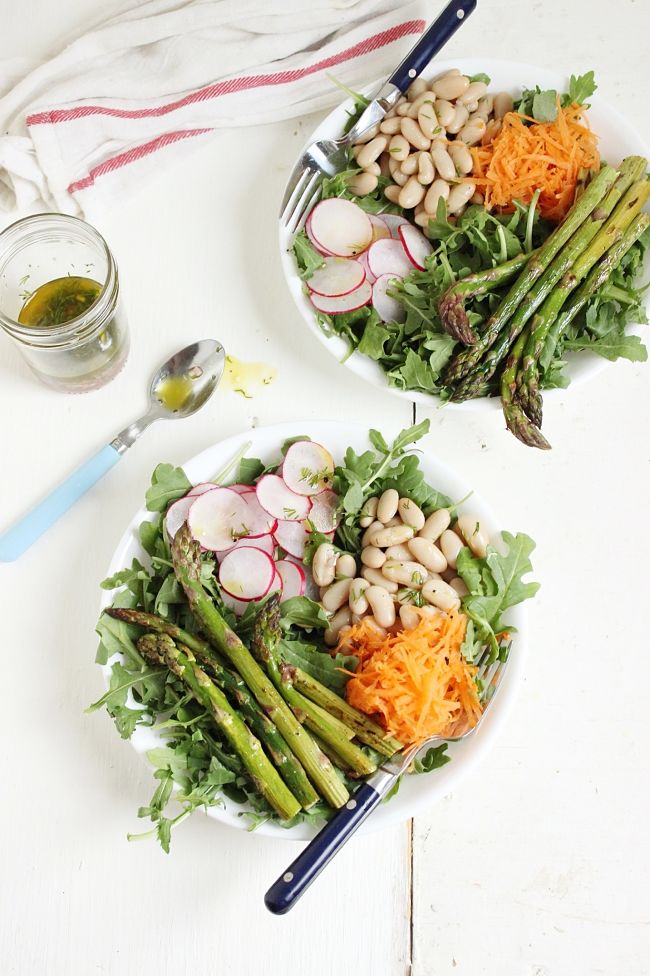 Spring Harvest Bowls with a Dill Shallot Vinaigrette