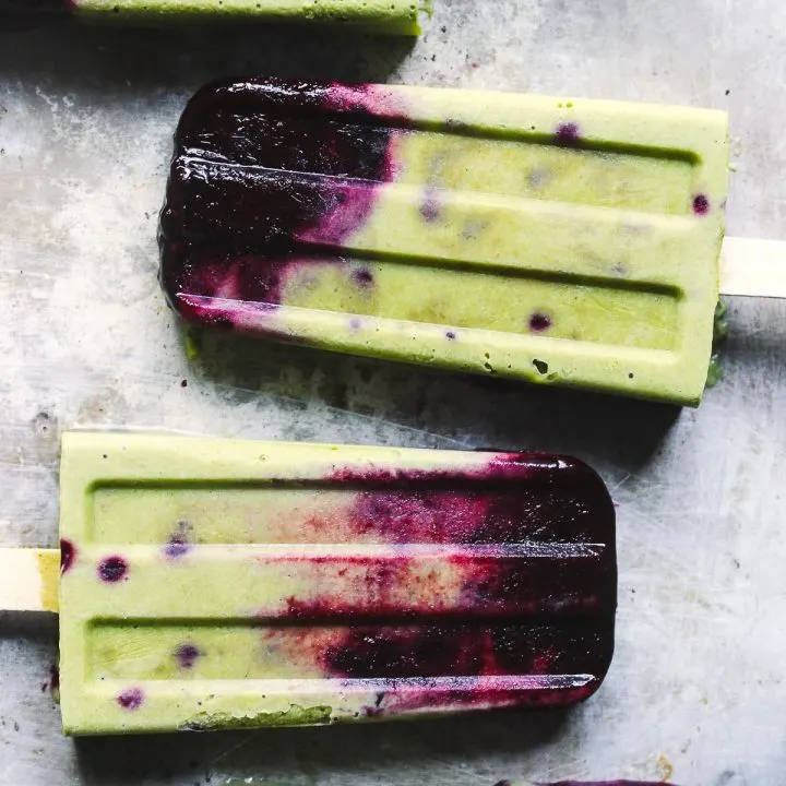 blueberry matcha popsicles