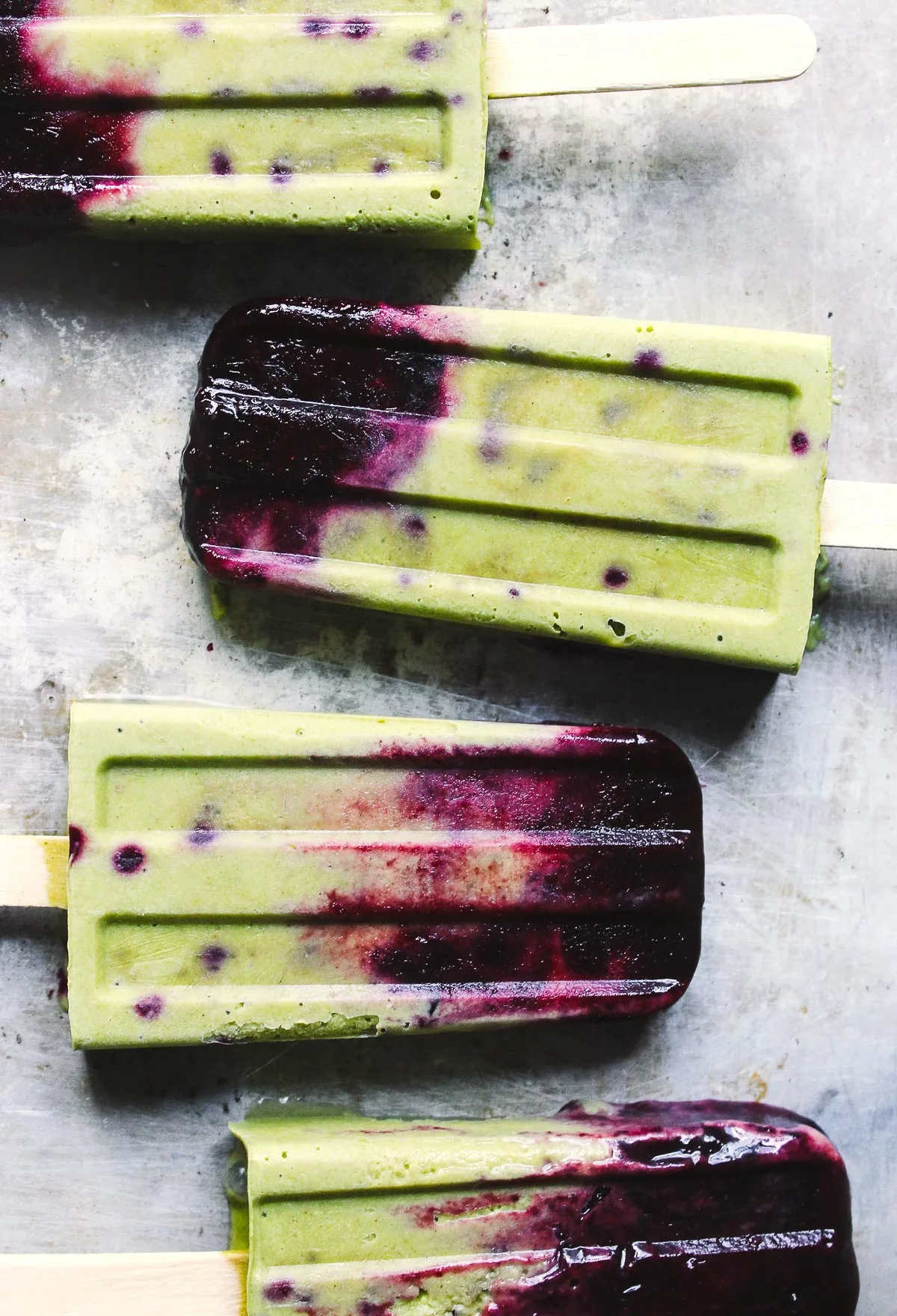 blueberry matcha popsicles