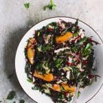 Winter Chopped Kale Salad with Citrus Vinaigrette | Winter chopped kale salad packed with pomegranates and oranges and a zesty citrusy vinaigrette. A hearty, naturally vegan and gluten-free winter kale salad.