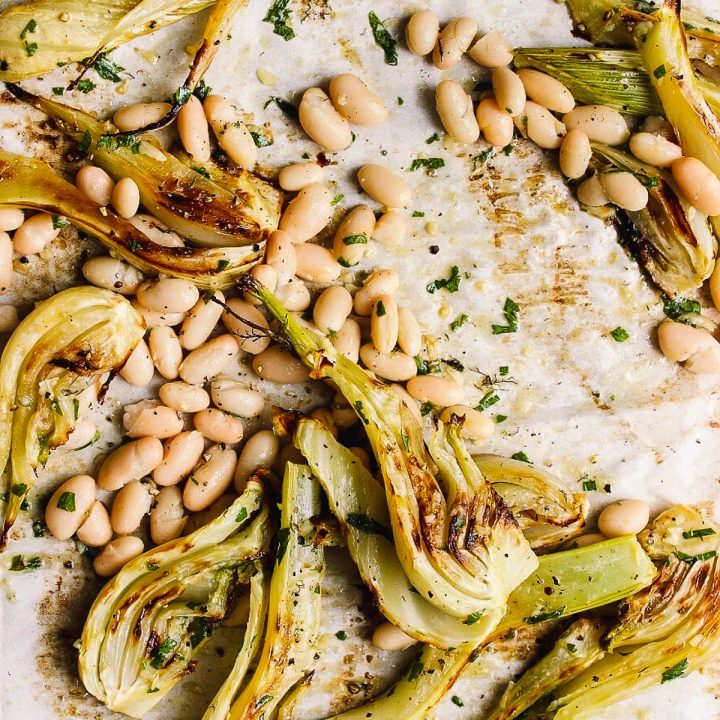 a tray of roasted fennel