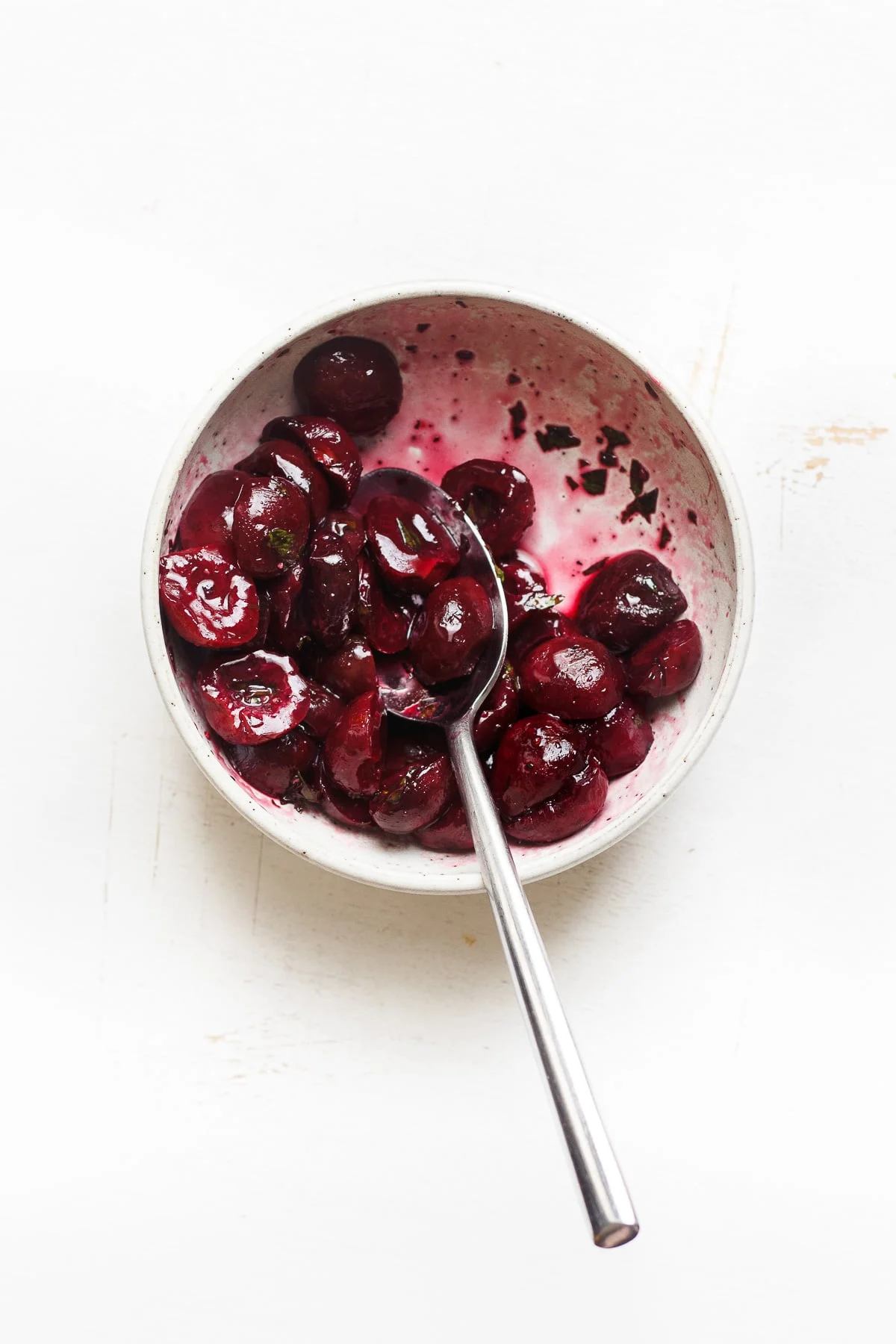 bowl of roasted cherries