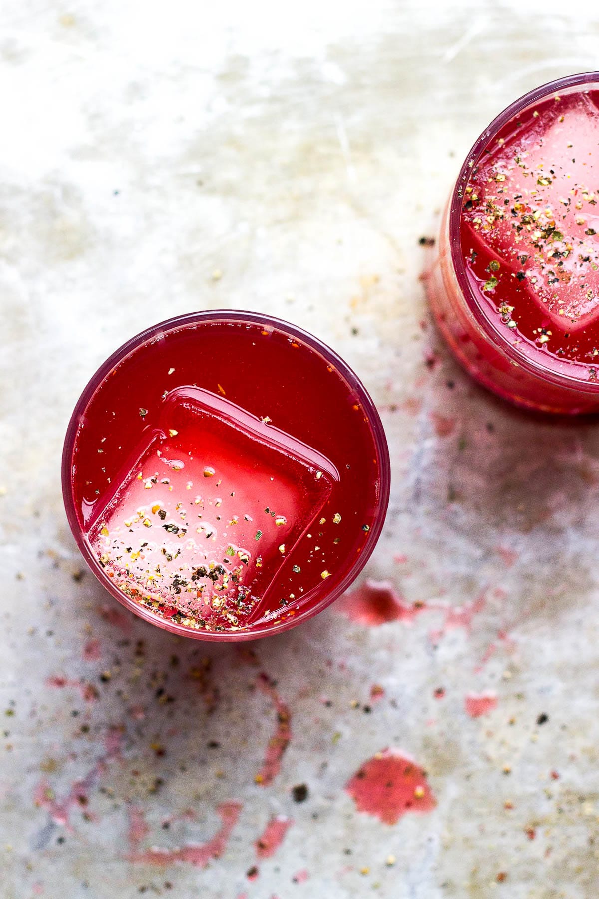 cranberry shrub with black pepper