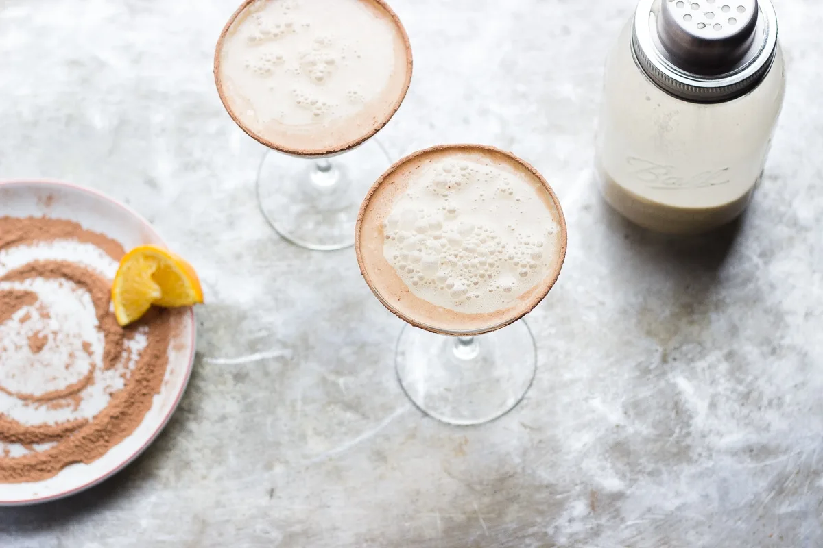 Vanilla Coffee Martinis with Salted Cocoa Rims | @withfoodandlove