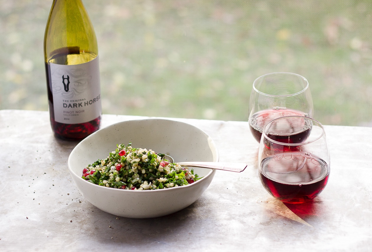 Sorghum Tabbouleh Salad with Clementine Thyme Dressing | Vegan, gluten-free sorghum tabbouleh salad. This winter tabbouleh salad is built with hearty greens, and a punchy citrusy-thyme dressing. 