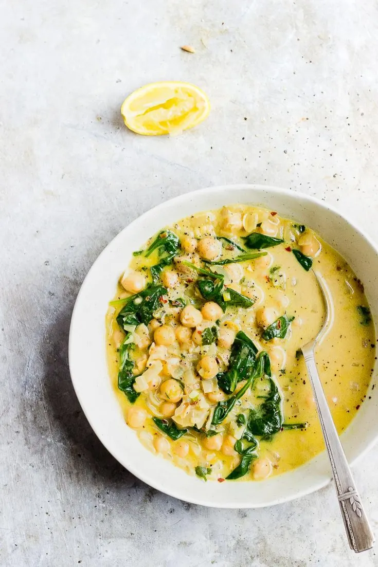 chickpea coconut curry with spinach