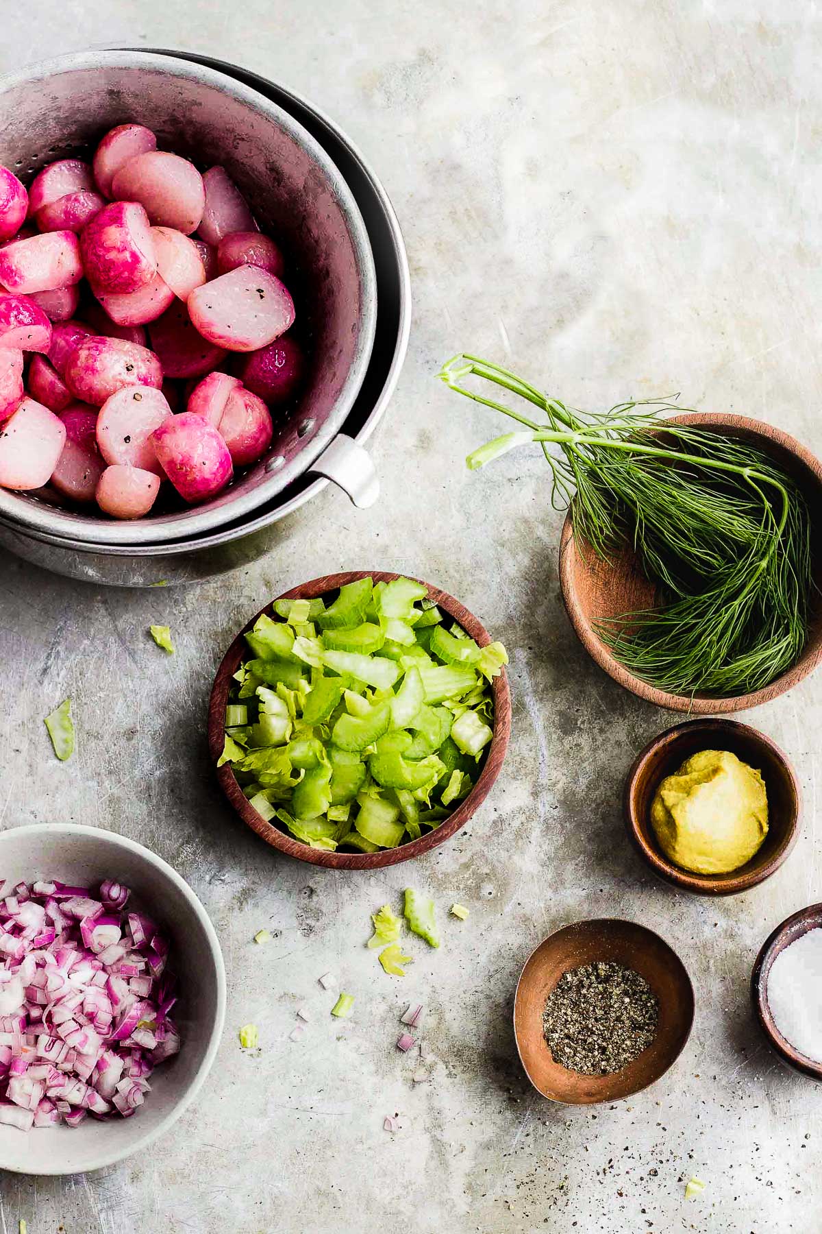 Radish Potato Salad with Creamy Dill Dressing (low-carb, keto, vegan)