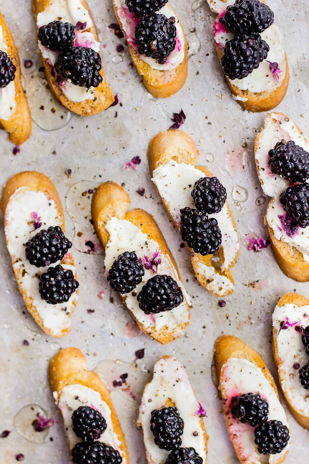 pickled blackberry crostini