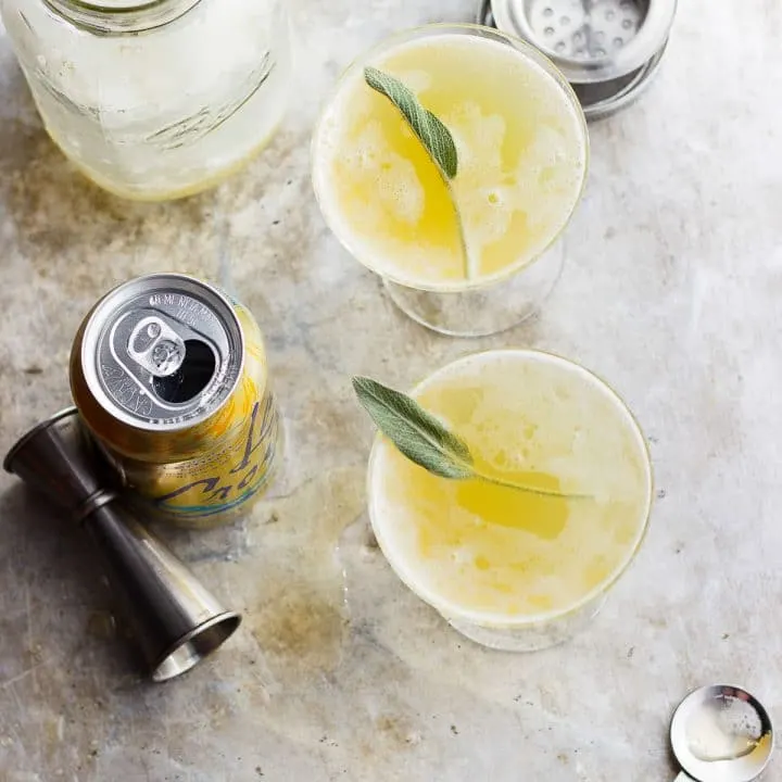 sparkling pineapple shrub cocktail