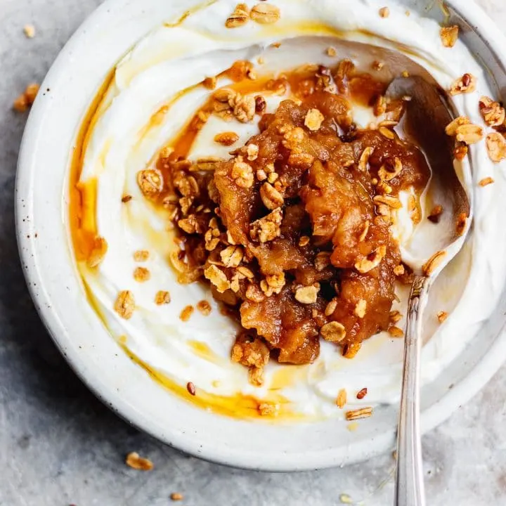 stovetop applesauce in a bowl