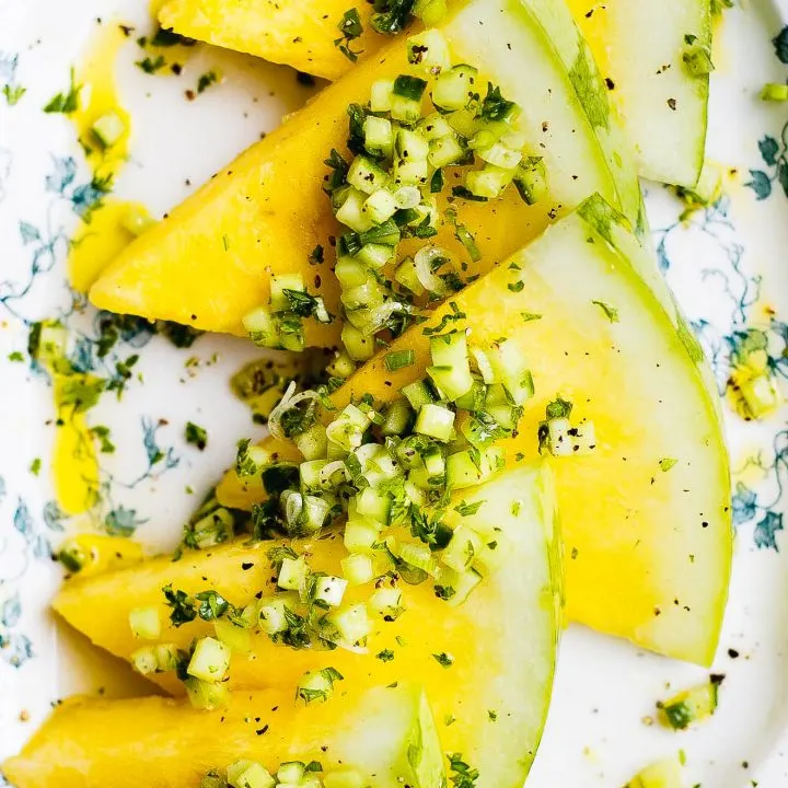 beautiful yellow watermelon salad