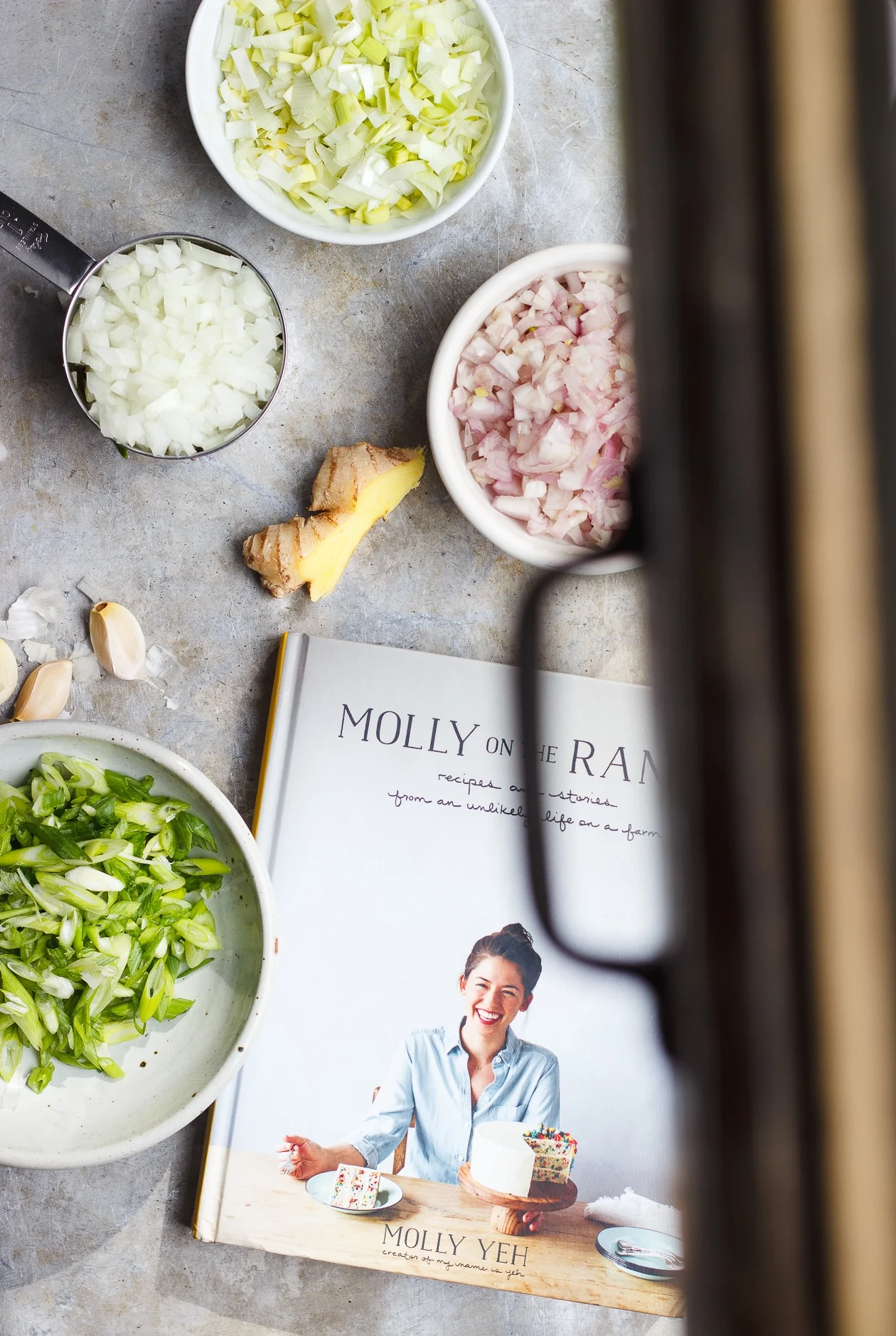 All of the Alliums Fried Rice | With Food + Love | Vegetarian and naturally gluten-free fried rice with all of the alliums fried a touch of ginger and kale from Molly Yeh's new book Molly On The Range.