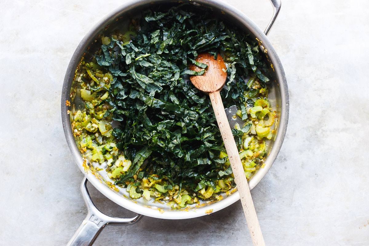 kale in a skillet