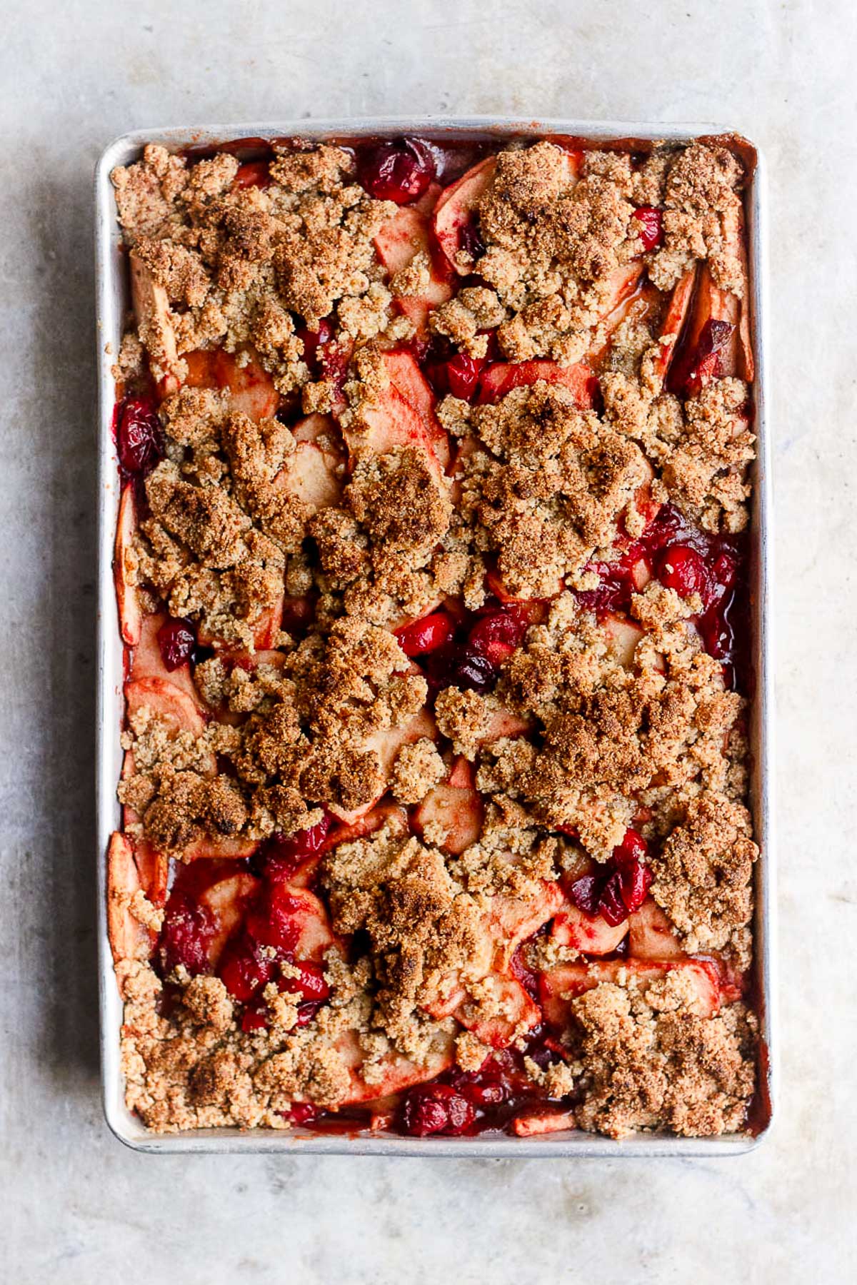 Apple Cranberry Crisp with White Wine and Olive Oil