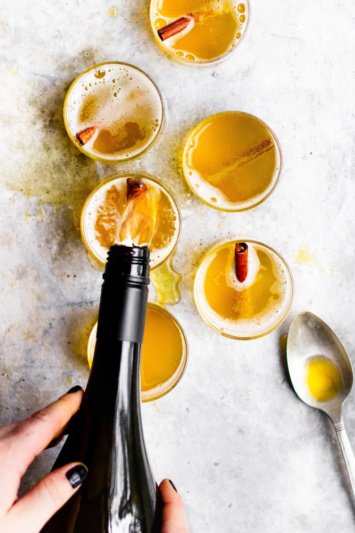 turmeric cocktails with champagne