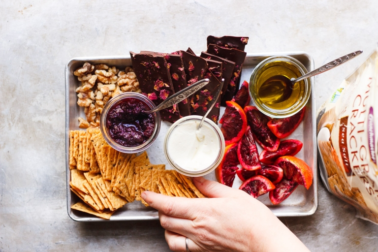 A Snack Board For Two with Whipped Ricotta Bites | With Food + Love