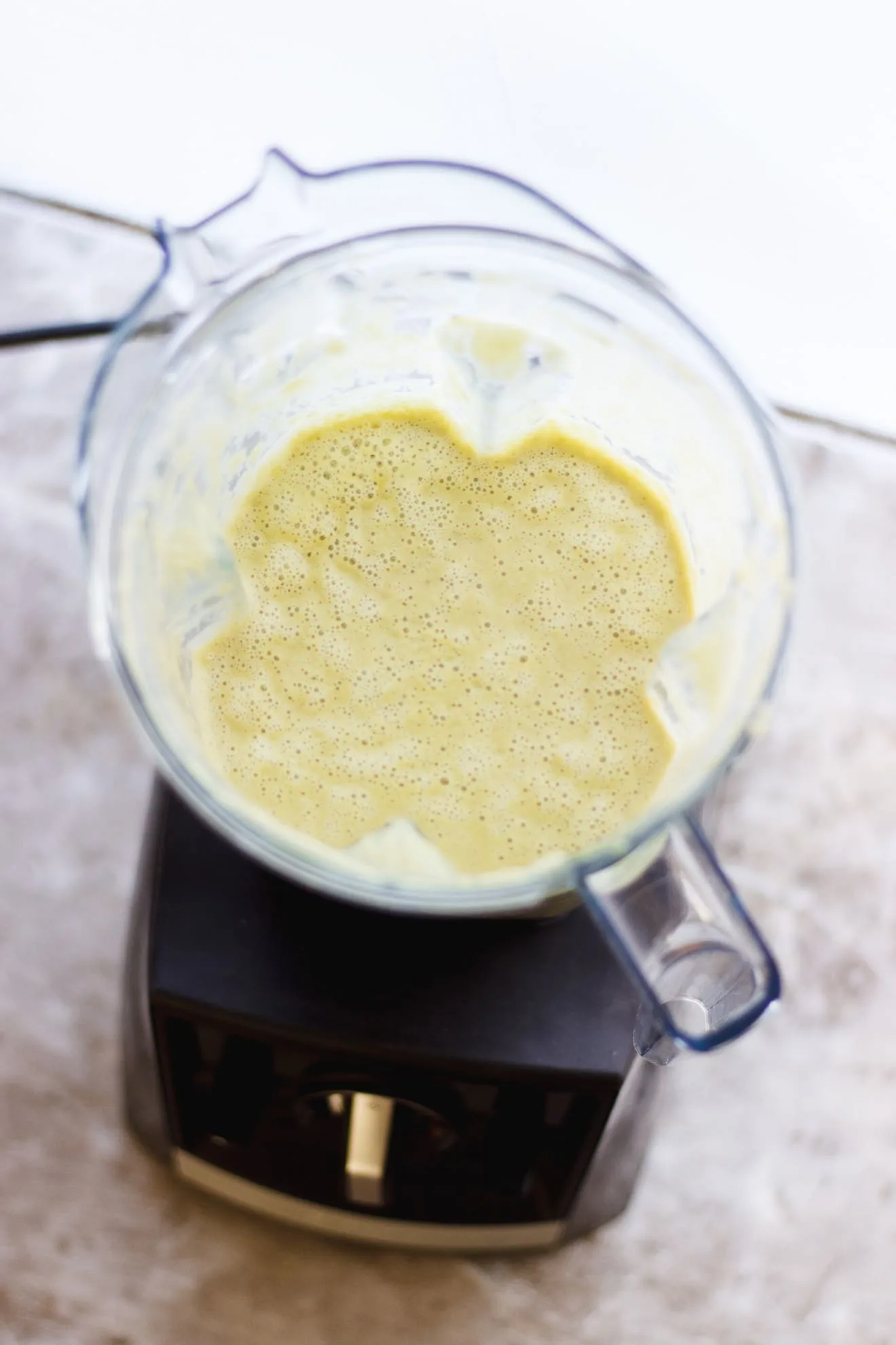 vegan cream of celery soup in a blender