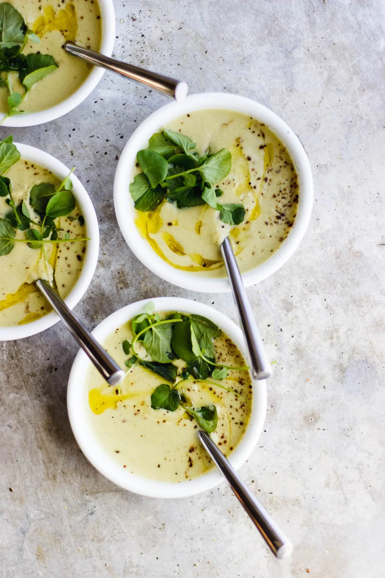 vegan cream of celery soup with olive oil 