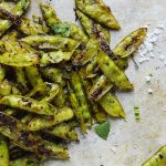 roasted sugar snap peas with mint