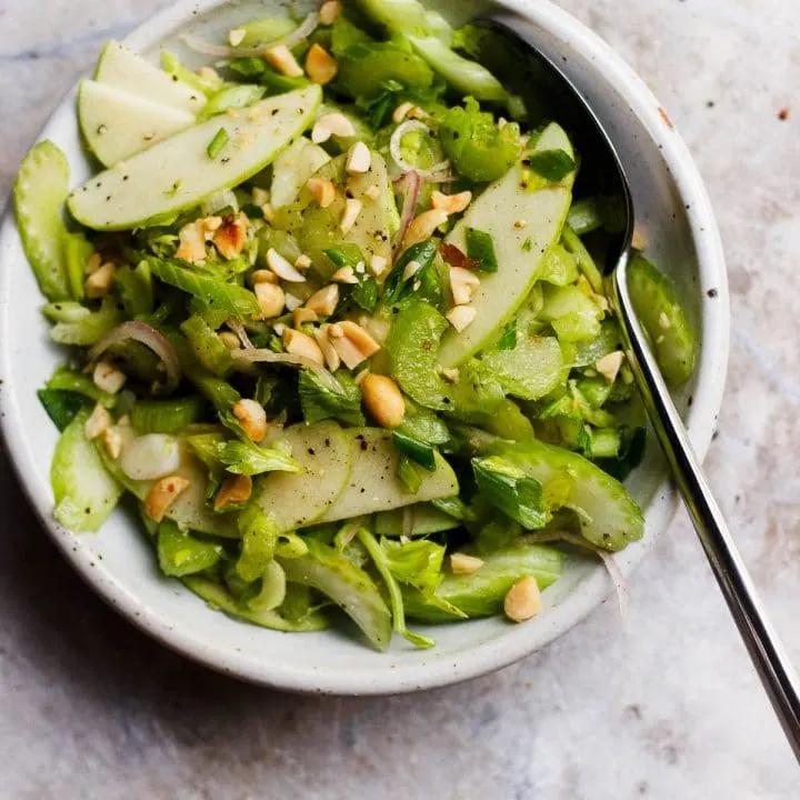 apple salad with celery and peanuts