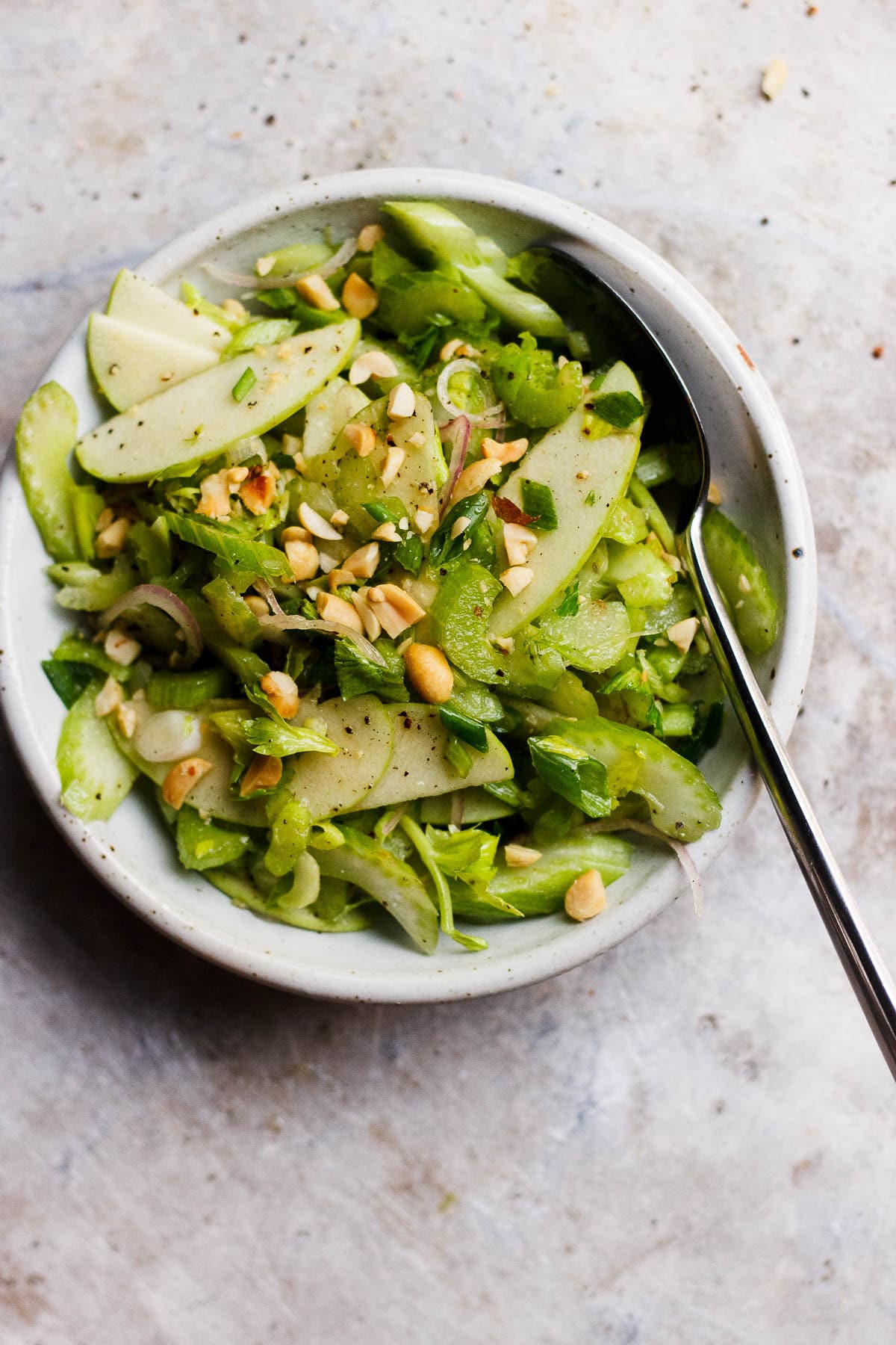 apple salad with celery and peanuts