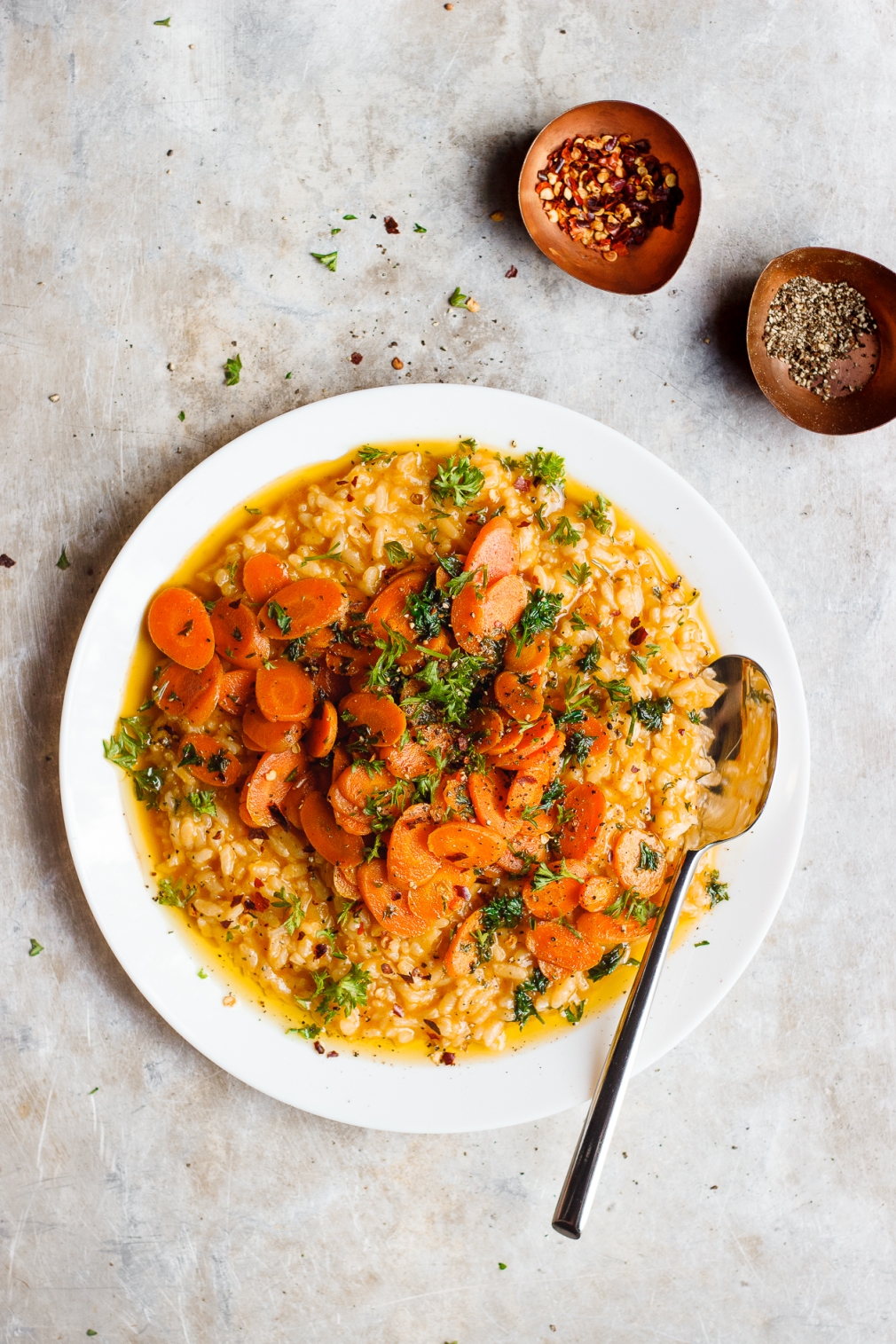 No-Stir Risotto with Herbed Caramelized Carrots | With Food + Love