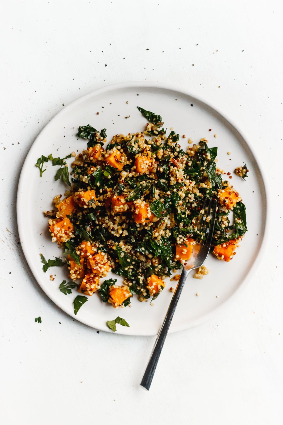 SWEET POTATO QUINOA SKILLET WITH KALE AND SAGE