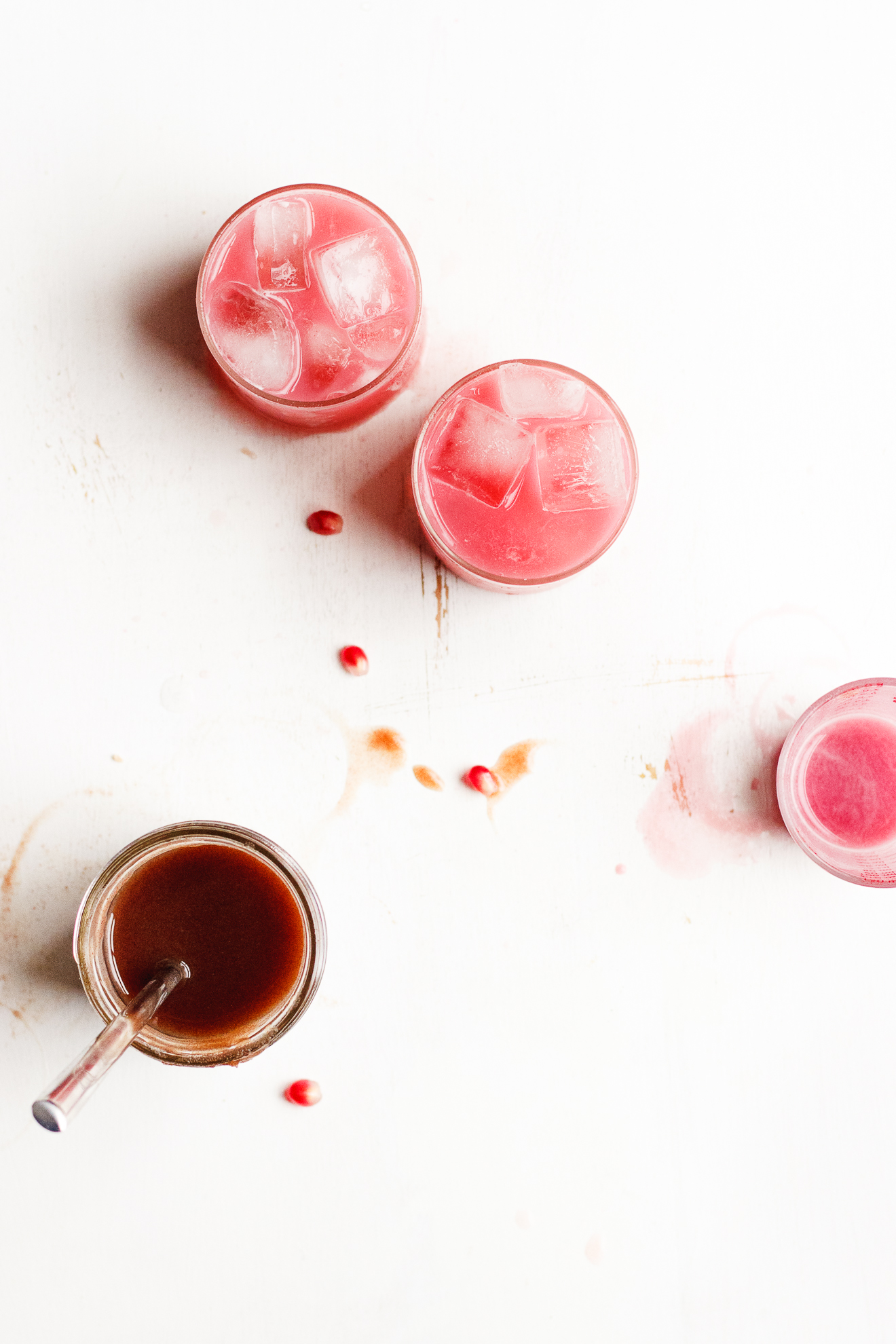 Pomegranate Tequila Coolers with Fresh Date Syrup