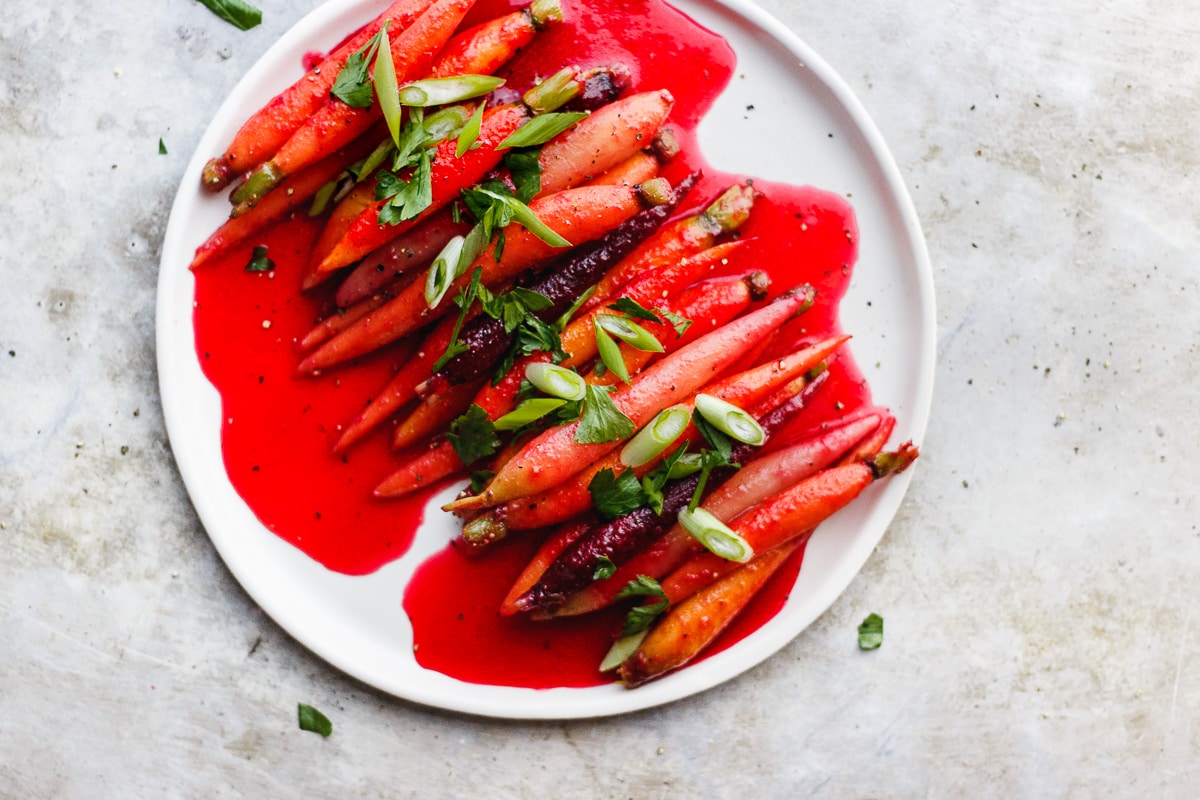 cranberry glazed carrots with herbs