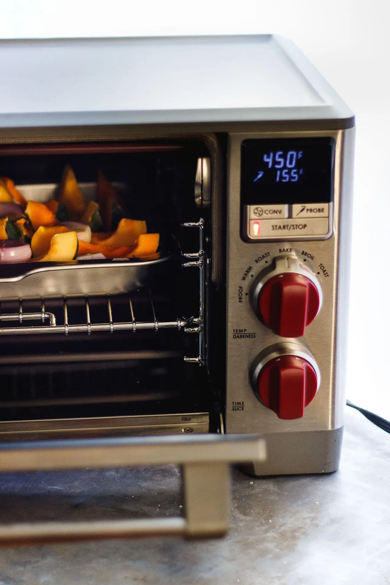roasting acorn squash in a toaster oven