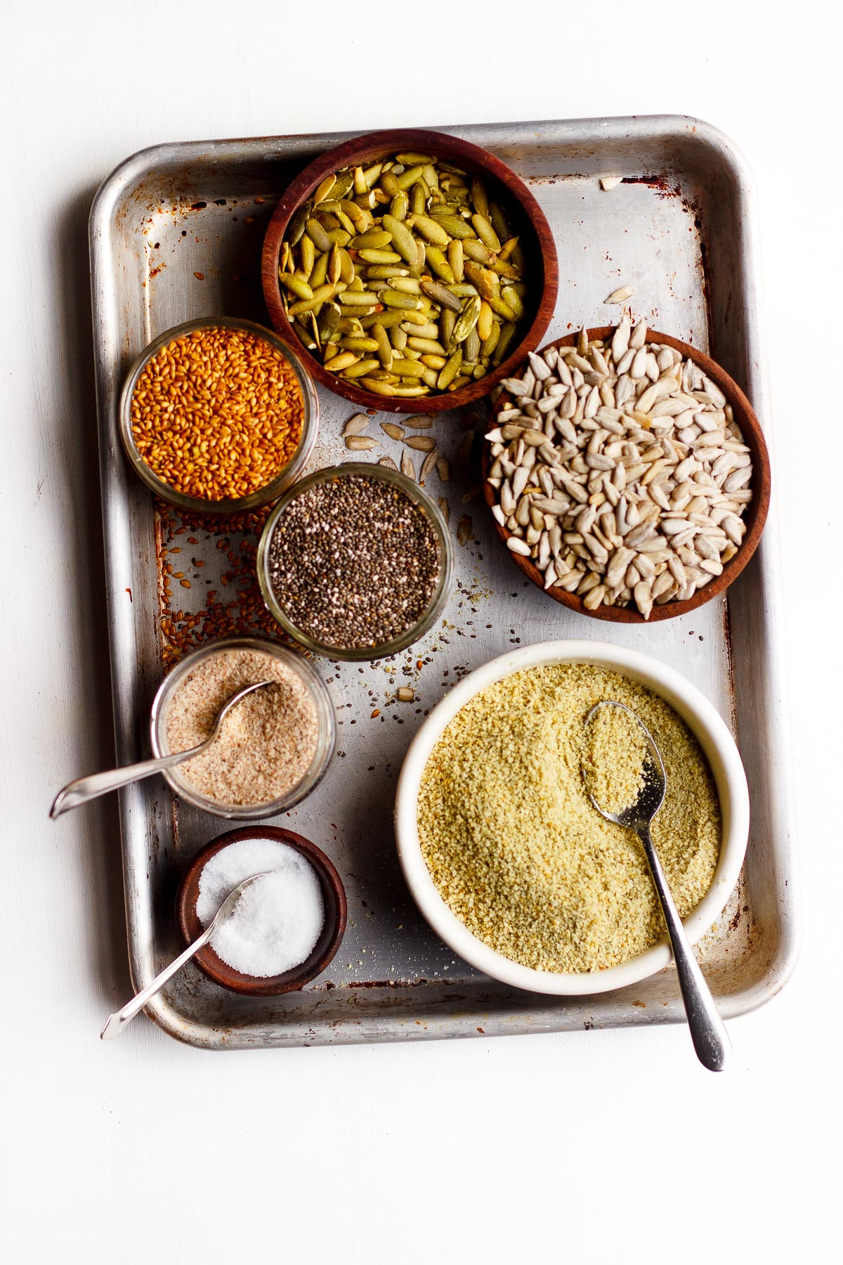 ingredients in bowls on a tray