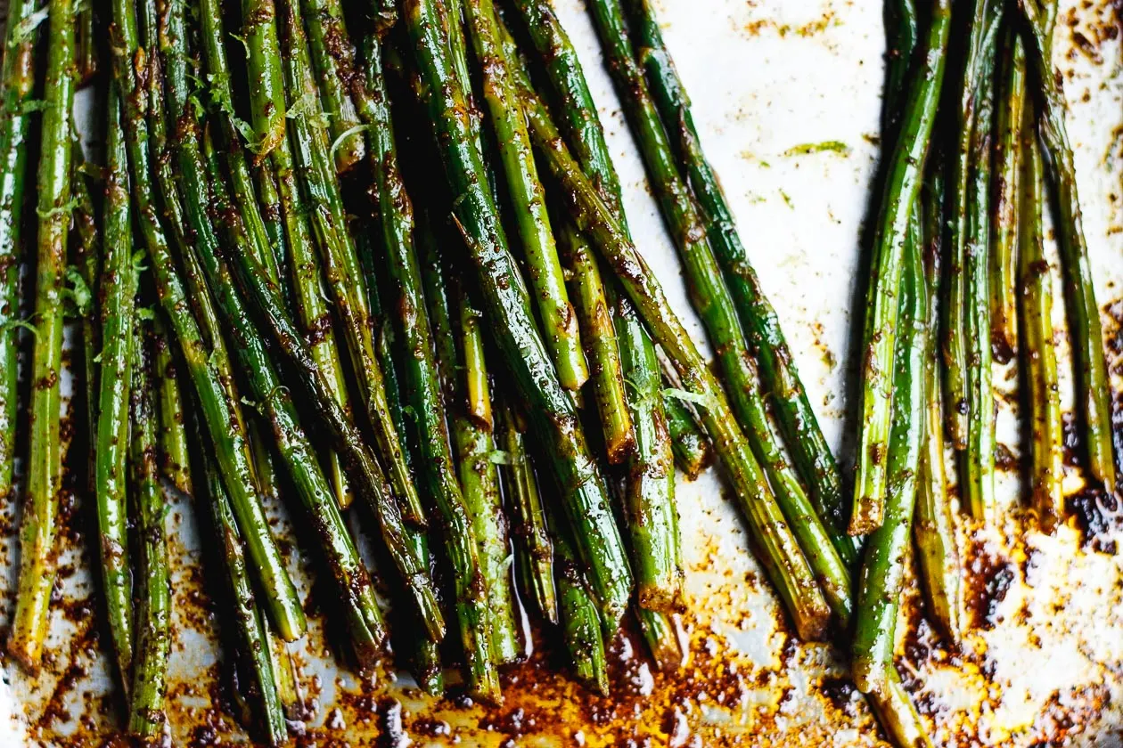roasted asparagus and lime zest
