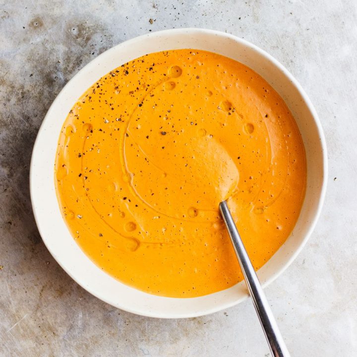 Cashew-Based Creamy Roasted Red Pepper Bisque