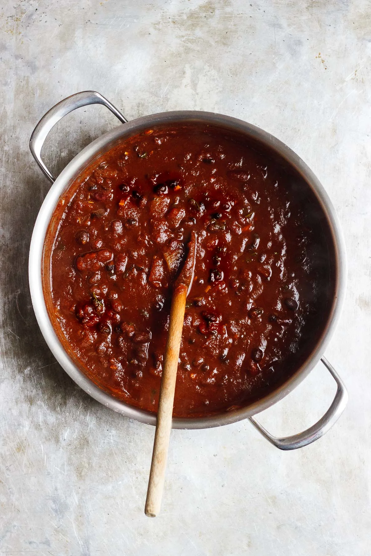 large pot of vegan chili