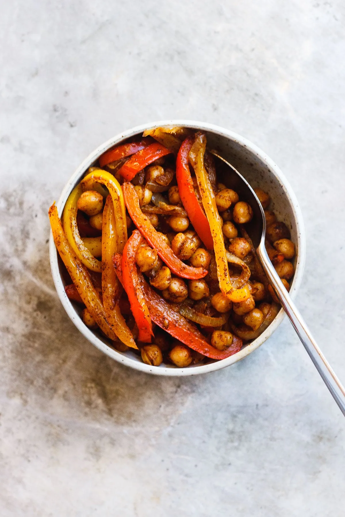 sheet pan fajitas in a bowl