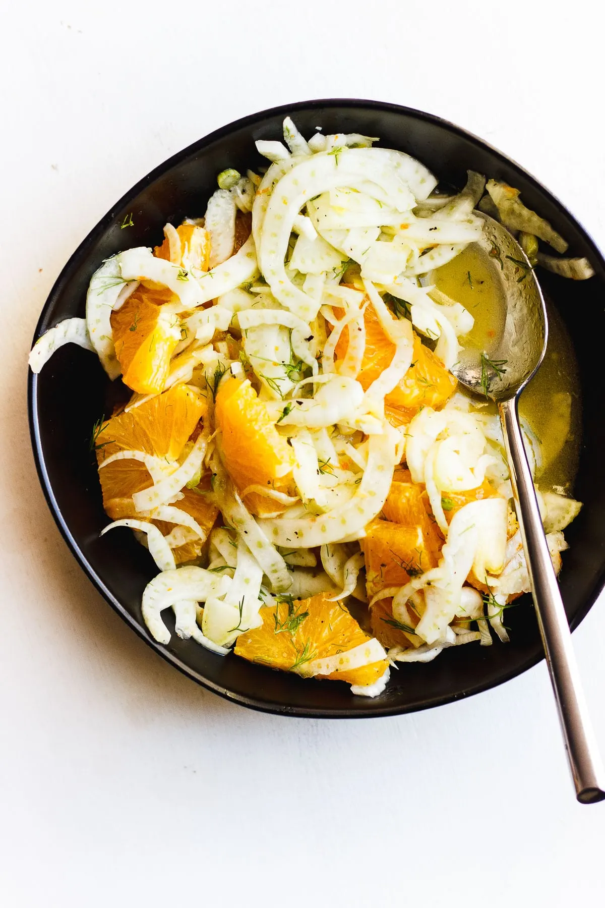 fennel orange salad in bowl