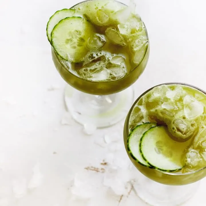 cucumber agua fresca in a glass