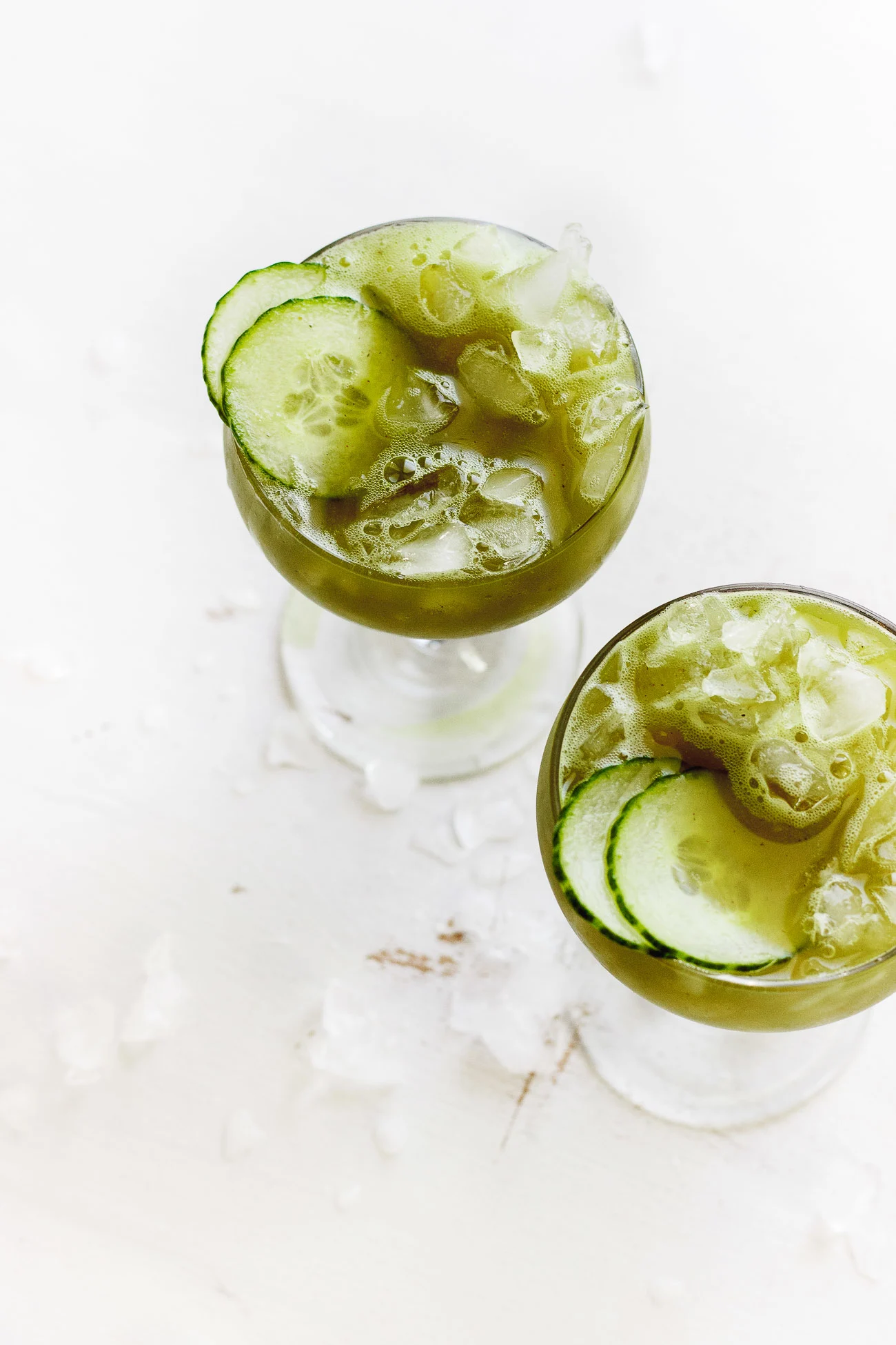 cucumber agua fresca in a glass