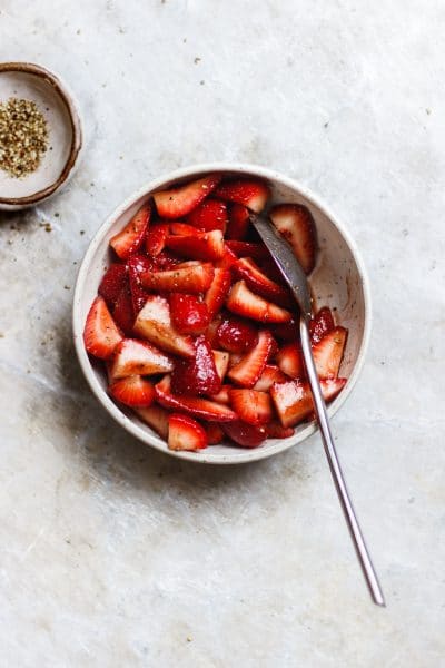 MACERATED STRAWBERRIES WITH BALSAMIC AND BLACK PEPPER