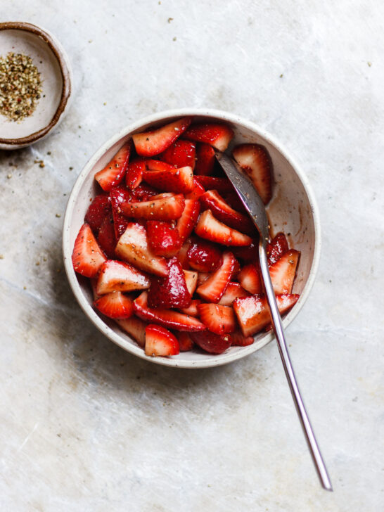 macerated strawberries with black pepper