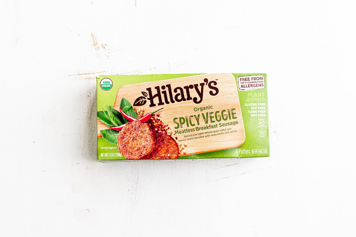 Hilary's spicy veggie sausage