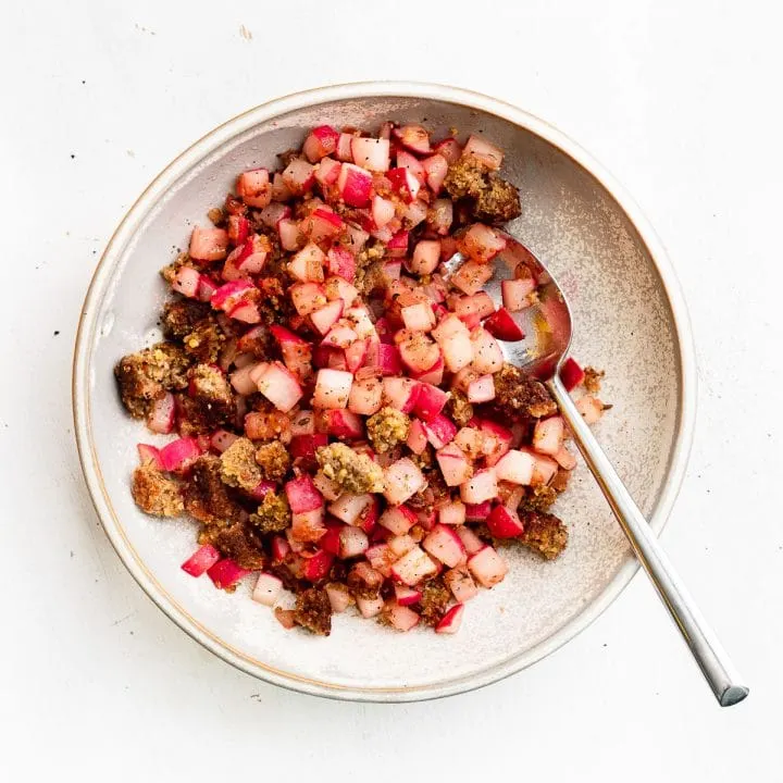 radish hash in a bowl