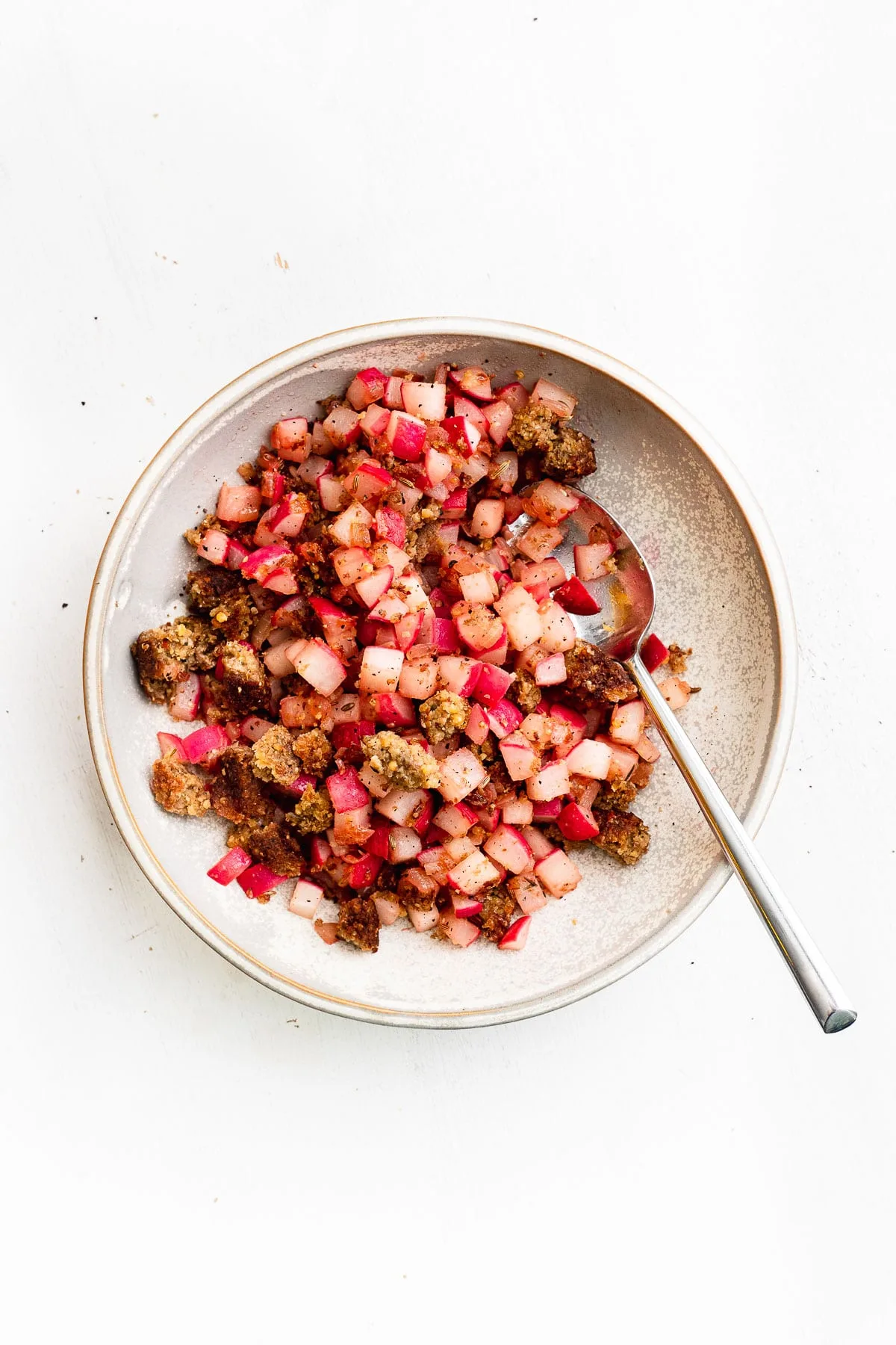 radish hash in a bowl