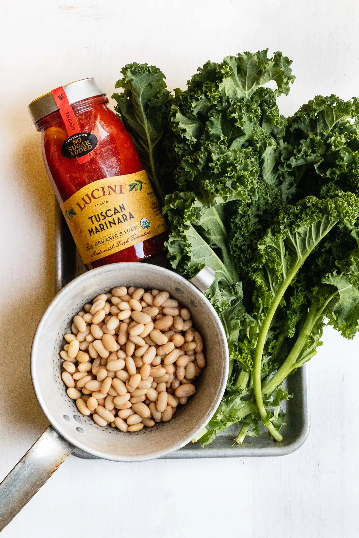 lucini sauce with kale and white beans
