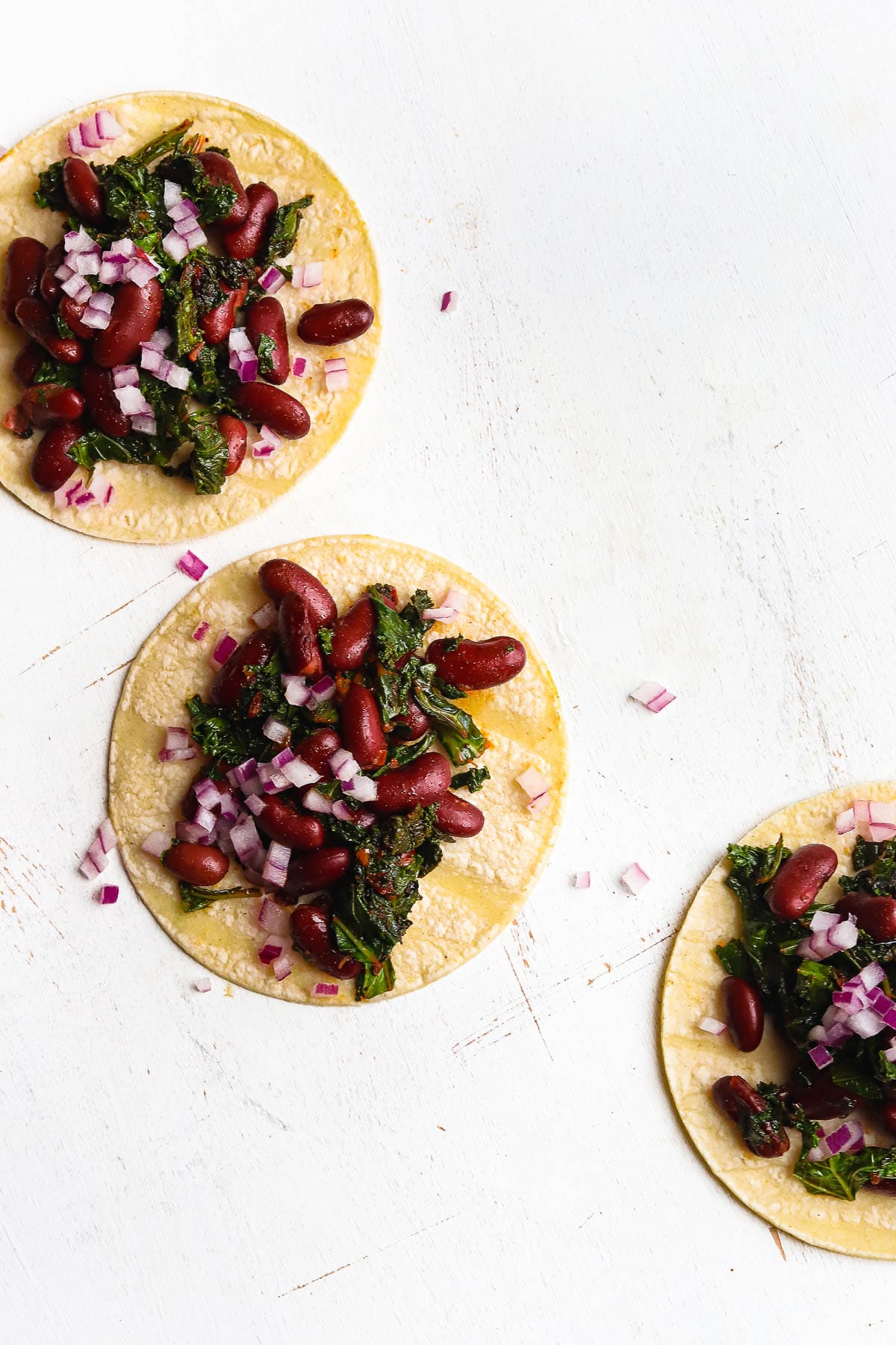 kidney bean and kale tacos